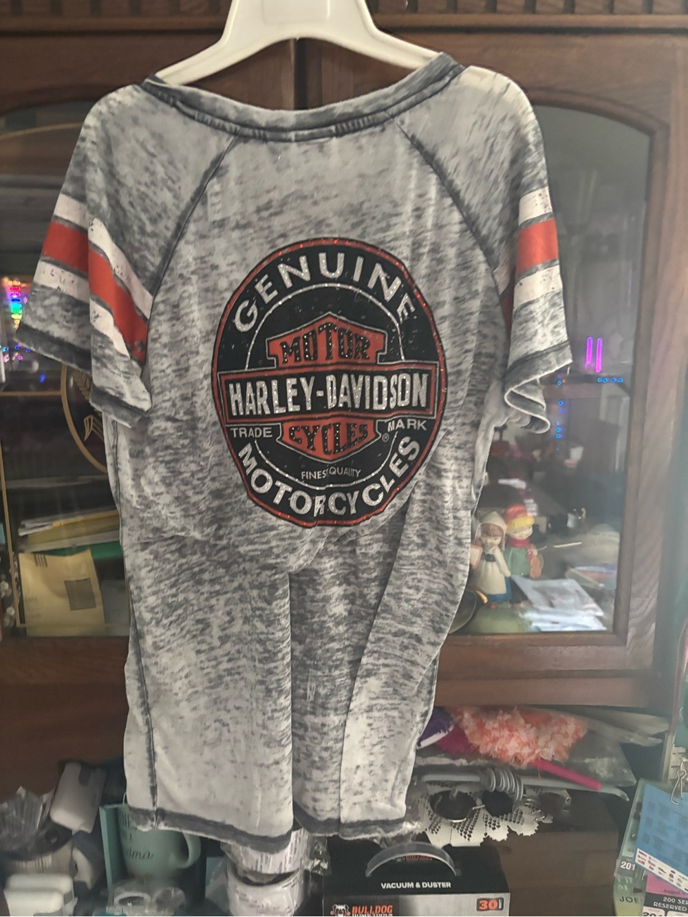 Harley-Davidson Gray Tee with Orange Logo Accents - Picture 3 of 5